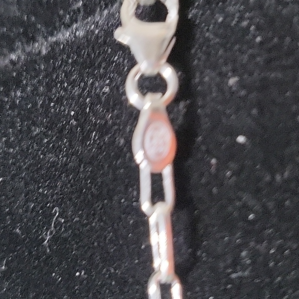 .925  16" Sterling Silver  Paper Clip Chain  Necklace - Picture 3 of 6